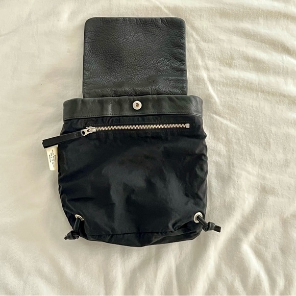 BAGGU Black Leather Mini Backpack EUC - Picture 6 of 6
